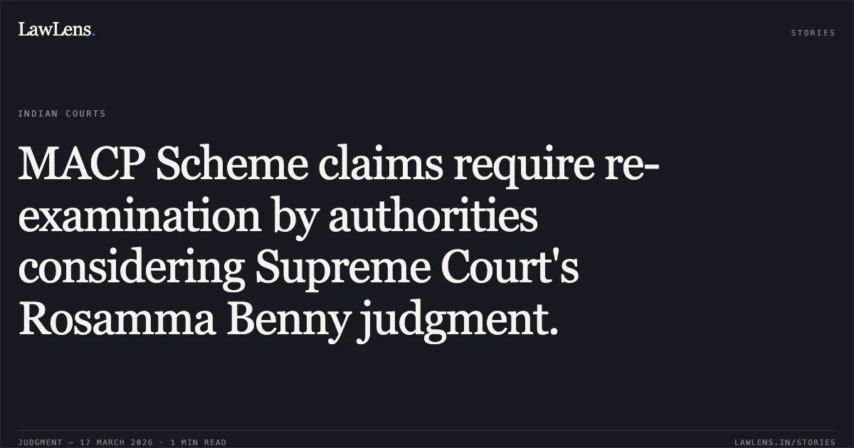 MACP Scheme claims require re-examination by authorities considering Supreme Court's Rosamma Benny judgment.. SALEEMA BEE vs M/o Railways. Central Administrative Tribunal. LawLens