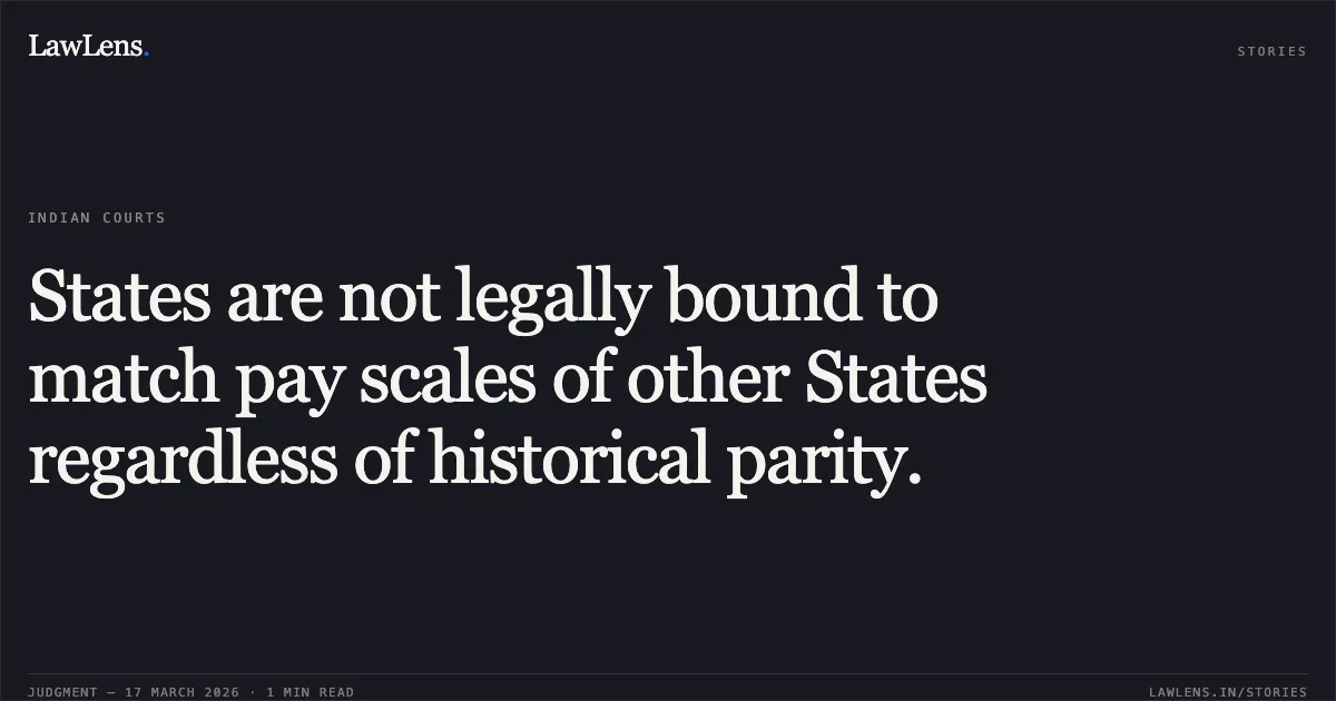 States are not legally bound to match pay scales of other States regardless of historical parity.. Nek Ram vs STATE OF HP and ors. High Court of Himachal Pradesh. LawLens